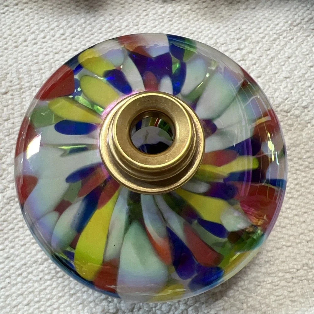 Vintage Large Glass, Conical Oil‎ Lamp LA-TEE-DAI - Picture 4 of 8